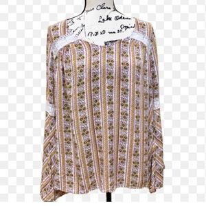 ModCloth Floral Print Bell Sleeves Blouse Sz 1X